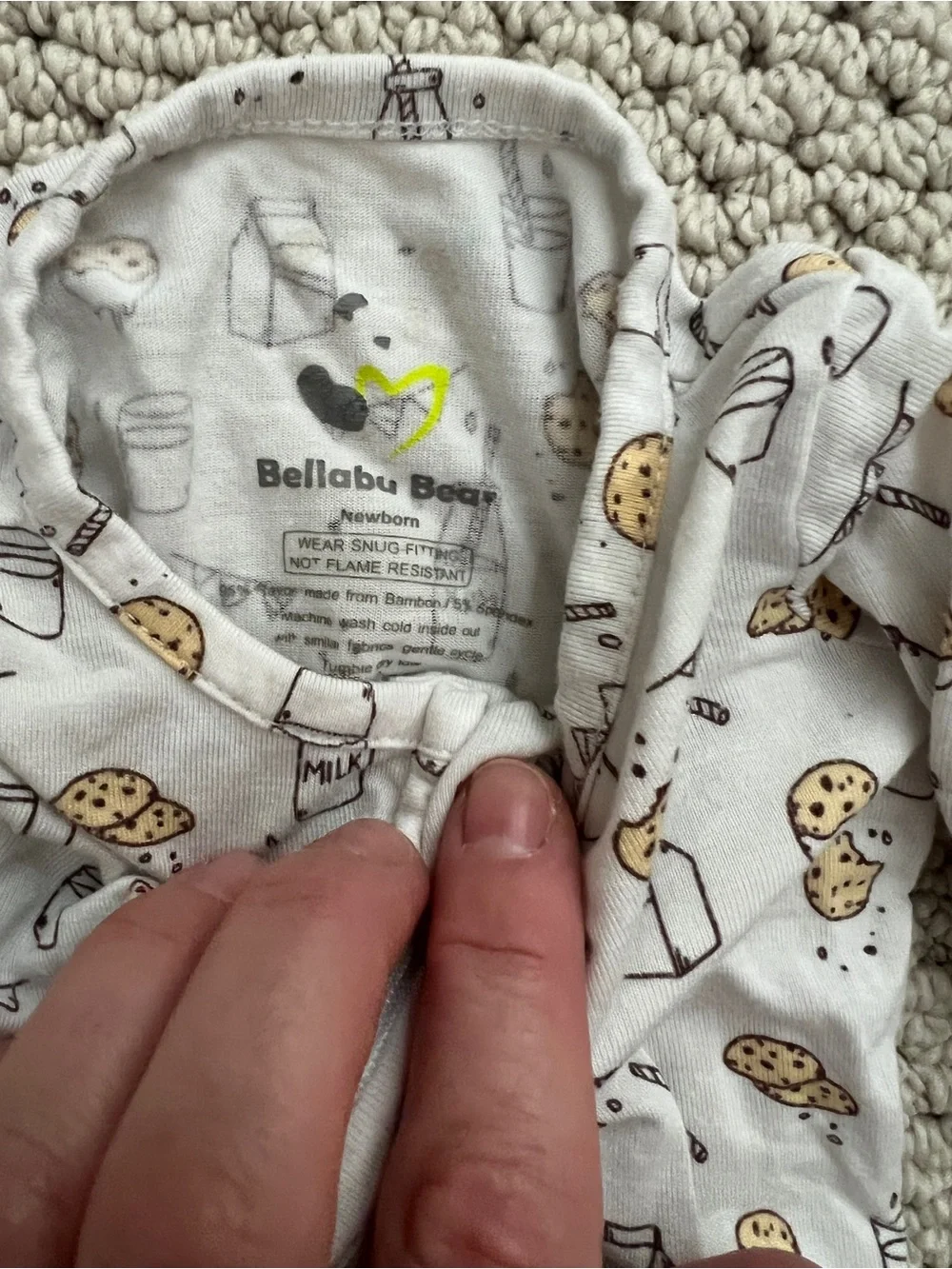 Bellabu Bear Milk & Cookies NB Jammies